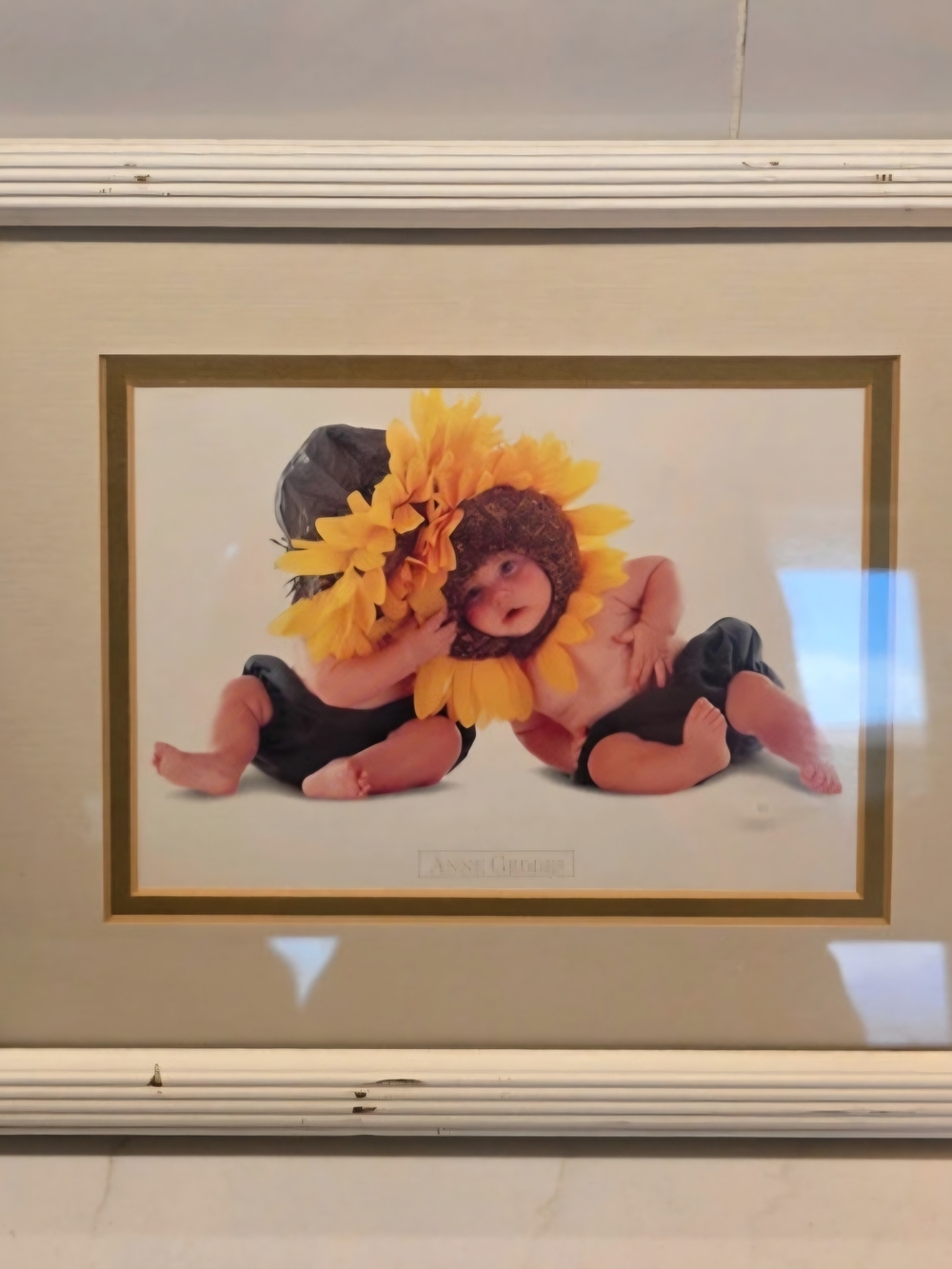 Vera Bradley Framed Sunflower Baby Art Print in Yellow and Cream